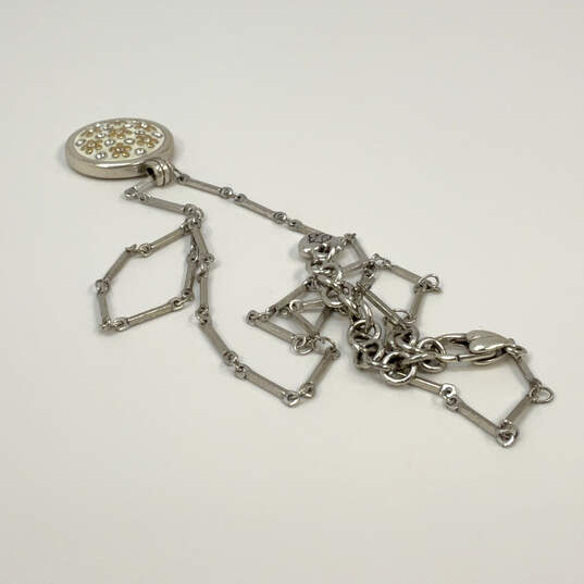 Designer Brighton Silver-Tone Rhinestone Lobster Circular Pendant Necklace image number 2