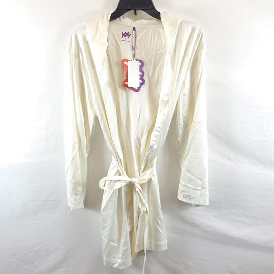 Yitty Unisex Ivory Hooded Robe M NWT image number 1