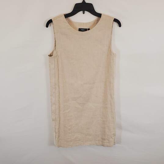 Theory Women Beige Shift Dress 4 image number 1