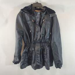 Cavalini Women Black Faux Leather Jacket 1X