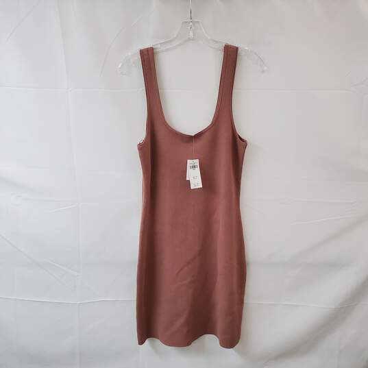 Abercrombie & Fitch Mocha Brown Sleeveless Knit Bodycon Midi Dress WM Size L NWT image number 2