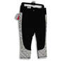 NWT Womens Black White Elastic Waist Pull-On Capri Leggings Size 14/16 image number 2