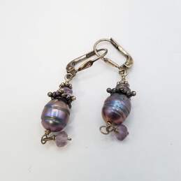 Sterling Silver F.W. Pearl Earring Bangle & 9 In Bracelet Jewelry Bundle 14.8g alternative image