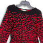 Womens Black Red Jodie Knitted Long Sleeve Knee Length Sweater Dress Size 6 image number 2