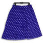Womens Blue Printed Elastic Waist Flat Front Pull-On Midi A-Line Skirt Sz L image number 2