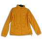 Womens Orange Fleece Mock Neck Long Sleeve Full-Zip Jacket Size Large image number 1