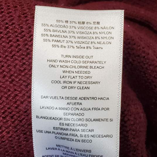 Michael Kors Women's Burgundy Long Sleeve 1/3 Zip Shirt Size M image number 5