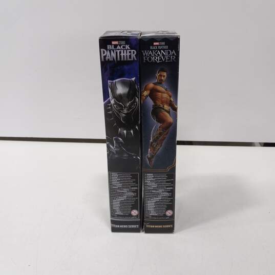 Pair of Marvel Black Panther Action Figures In Box image number 6