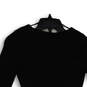NWT Womens Black Ribbed Long Sleeve Split Neck Pullover Blouse Top Size S image number 4