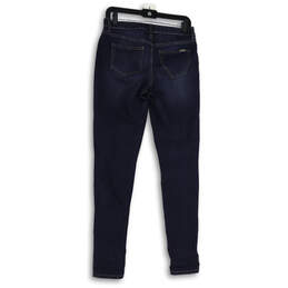 Womens Blue Denim Dark Wash Pockets Stretch Skinny Leg Jeans Size 4 alternative image