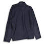 Mens Navy Blue Mock Neck 1/4 Zip Long Sleeve Pullover Sweater Size XL image number 2