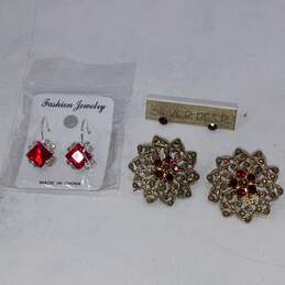 Assorted Red Tone Fashion Jewelry Lot of 9 alternative image