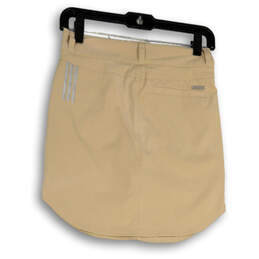 Womens Tan Regular Fit Stretch Flat Front Pockets Short Skort Skirt Size 0 alternative image