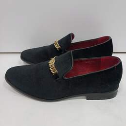Enzo 'Romeo' Black Velvet Dress Shoes Men's Size 12