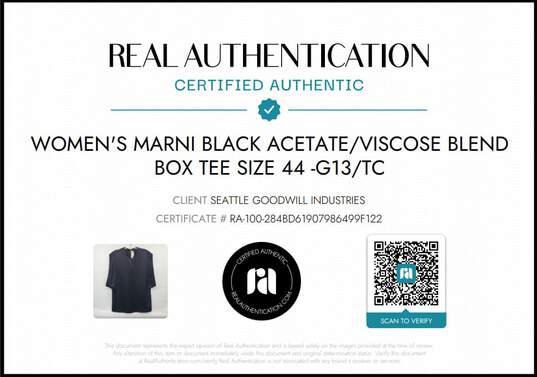 Marni Womens Black Acetate Viscose Blend Box Tee Size 44 AUTHENTICATED image number 6