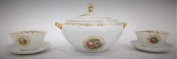 Vintage Fortuna Eisenberg Madonna Soup Tureen and 2 Soup Bowls with Under Plates