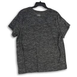 NWT Womens Gray Black Space Dye V-Neck Short Sleeve Pullover T-Shirt Sz 2X alternative image