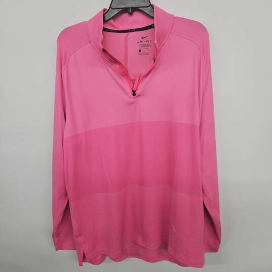 Pink Dri Fit Golf Long Sleeve Shirt image number 1