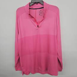 Pink Dri Fit Golf Long Sleeve Shirt