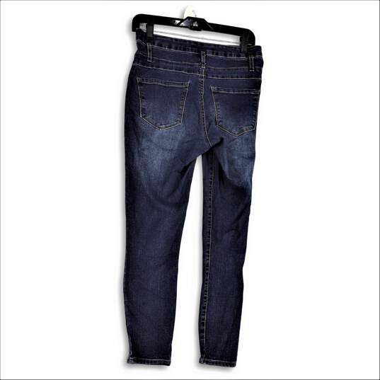 Womens Blue Medium Wash Stretch Pockets Denim Skinny Leg Jeans Size 6 image number 2