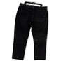 Mens Black Denim Dark Wash Stretch Pockets Straight Leg Jeans Size W42xL32 image number 2