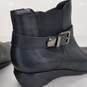 Mephisto 'Stefania' Wedge Bootie Black Leather Buckle Boots Women Size 7 image number 5