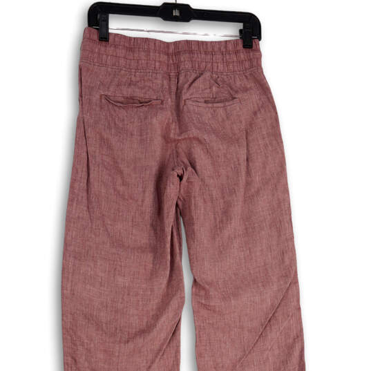 Womens Purple Zipper Pocket Drawstring Wide Leg Ankle Pants Size 4/P image number 4
