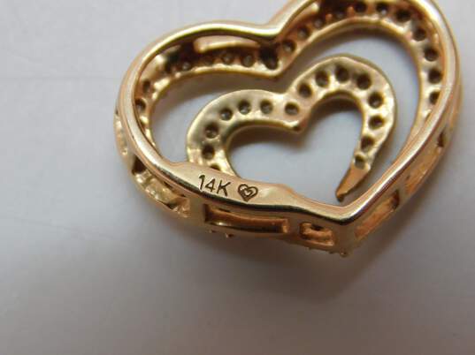 14K Rose Gold Diamond Accent Heart Pendant 1.7g image number 5