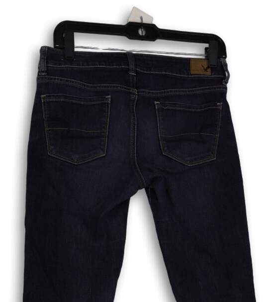 Womens Blue Denim Dark Wash Pockets Stretch Skinny Leg Jeans Size 4 image number 4
