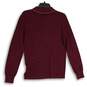 Mens Maroon Long Sleeve Spread Collar Golf Polo Shirt Size XS image number 2