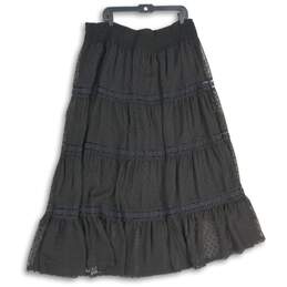 NWT Chelsea & Theodore Womens Black Lace Elastic Waist A-Line Skirt Size 2X alternative image