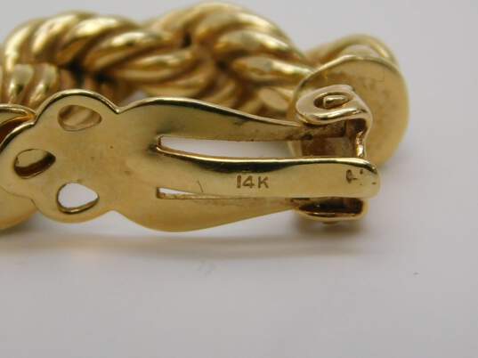 14k Yellow Gold Twisted Rope Clip On Earrings 8.5g image number 5