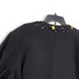NWT Womens Black Embellished Round Neck Long Sleeve Collarless Jacket Sz 4X image number 4