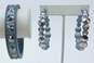 Heidi Klum Designer Gun Metal Tone Bracelet & Hoop Earrings 87.1g image number 1