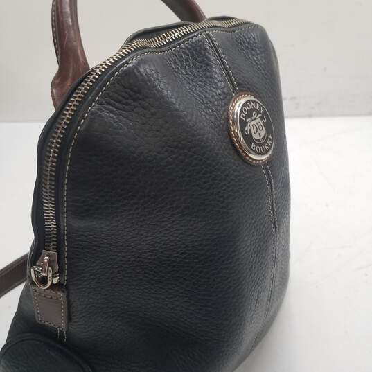 Dooney & Bourke Black Pebbled Leather Zip Pod Rucksack Backpack Bag image number 3