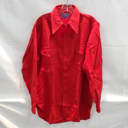 Pendleton Red Wool Button Up Shirt Jacket Size 16