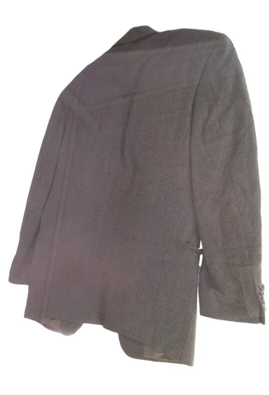 Mens Tan Long Sleeve Collared Pockets Blazer Suit Jacket Size 42L image number 6