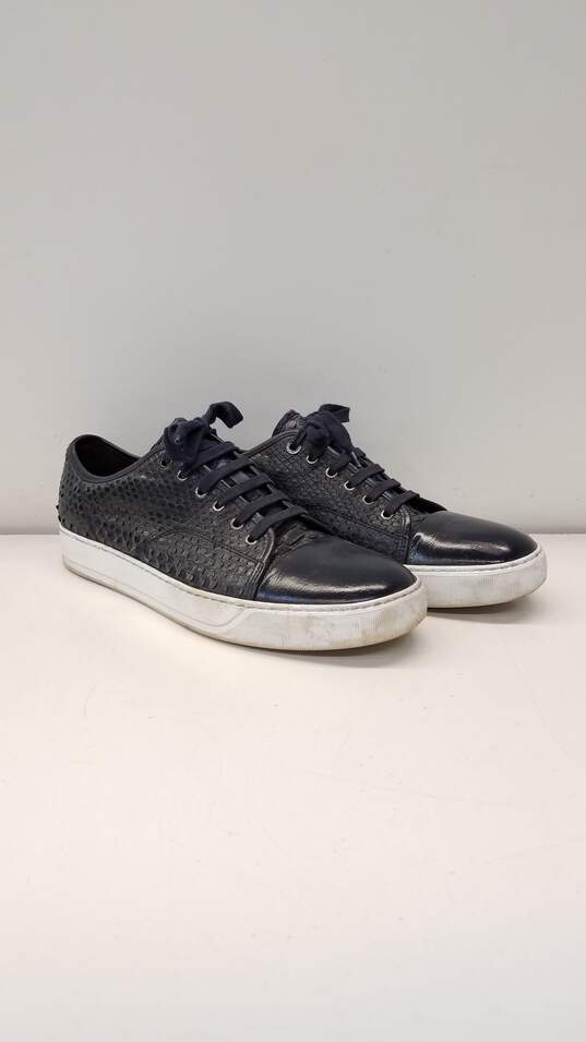 Men's Lanvin Navy Croc Embossed Sneakers Size 10 image number 3