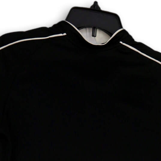 Womens Black Crew Neck Short Sleeve Pullover Activewear T-Shirt Size 8-10 image number 4