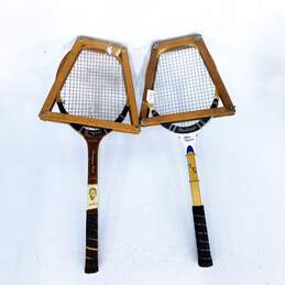 2 Vintage Tennis Racquets Regent Contender Tournament & MacGregor Blue Supreme Lloyd Budge