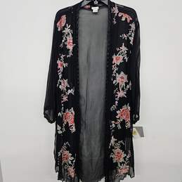 T Rose Black Floral Robe