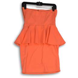 NWT Zara Womens Coral Strapless Pullover Mini Dress Size Medium alternative image