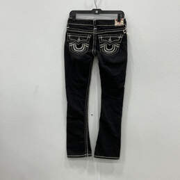 Womens Black Denim Dark Wash 5-Pocket Design Bootcut Jeans Size 27 alternative image