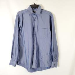 Alfani Men Blue/White Button Up Shirt Sz 15-15.5