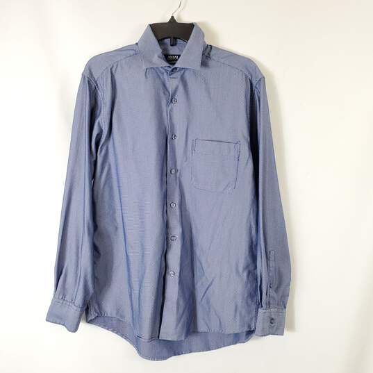 Alfani Men Blue/White Button Up Shirt Sz 15-15.5 image number 1