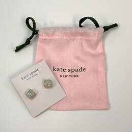Designer Kate Spade Gold-Tone Square Opal Glitter Stud Earrings w/ Dust Bag alternative image