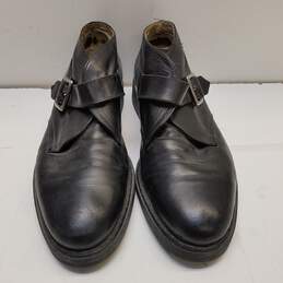 Bacco Bucci Leather Monk Strap Shoes Black 10.5