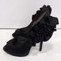 Womens Black Bow Peep Toe Slip On Platform Stiletto Pump Heels Size 9 M image number 3