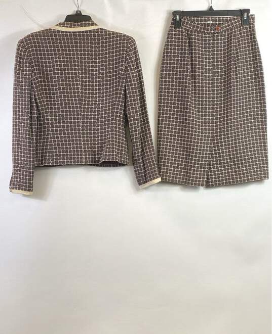 Christian Dior Brown 2 PC Skirt Suit - Size 4 image number 2
