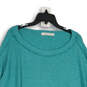 Womens Turquoise Blue Long Sleeve Round Neck Thumb Hole Tunic Top Size M image number 3
